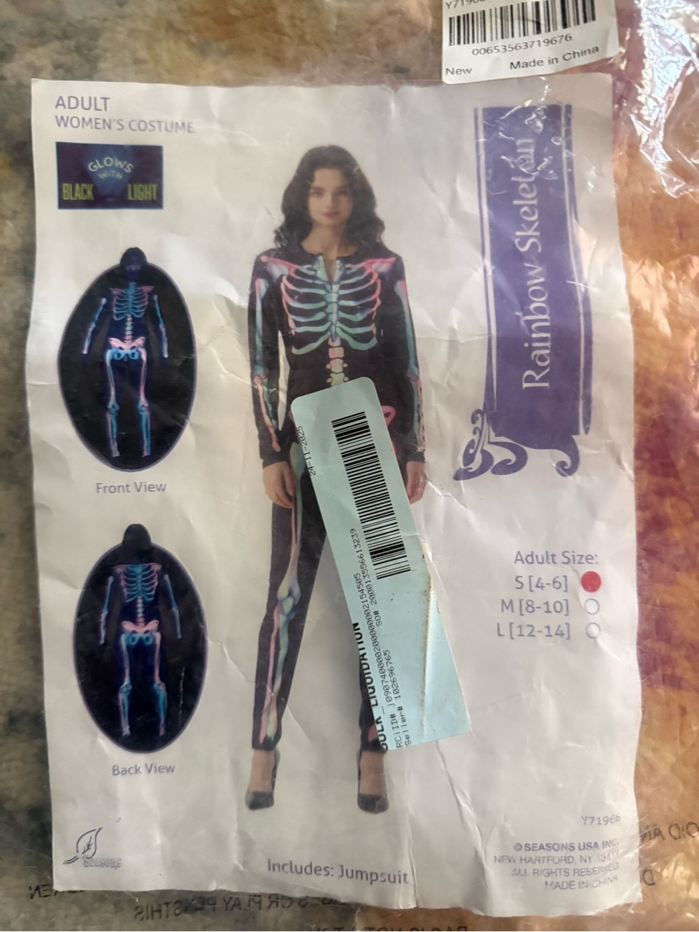 Fun and colorful Seasons Rainbow Skeleton Halloween costume for women! 💀🌈